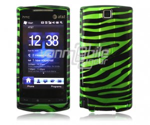 Green/Black Stripes Design Hard 2-Pc Faceplate Case for HTC Pure (AT&T)