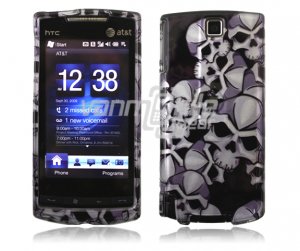 Black/Silver Skulls Design Hard 2-Pc Faceplate Case for HTC Pure (AT&T)
