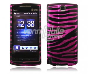 Pink/Black Stripes Design Hard 2-Pc Faceplate Case for HTC Pure (AT&T)