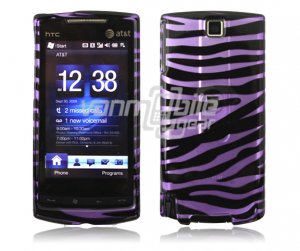 Purple/Black Stripes Design Hard 2-Pc Faceplate Case for HTC Pure (AT&T)