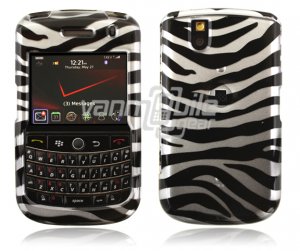 Silver/Black Zebra Stripes Design Hard Case for BlackBerry Tour 9600/9630