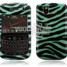 Turquoise/Black Zebra Stripes Design Hard Case for BlackBerry Tour 9600/9630