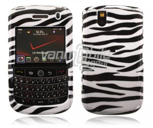 White/Black Zebra Stripes Design Hard Case for BlackBerry Tour 9600/9630