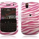 White/Pink Zebra Stripes Design Hard Case for BlackBerry Tour 9600/9630