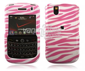 White/Pink Zebra Stripes Design Hard Case for BlackBerry Tour 9600/9630