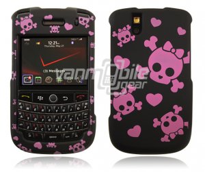 Black/Pink Skulls Design Hard Case for BlackBerry Tour 9600/9630