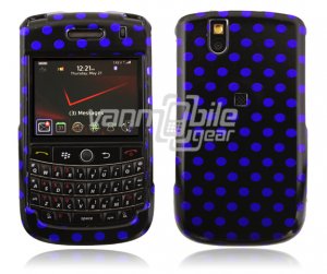 Black/Blue Polka Dots Design Hard Case for BlackBerry Tour 9600/9630
