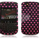 Black/Pink Polka Dots Design Hard Case for BlackBerry Tour 9600/9630