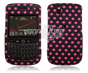 Black/Pink Polka Dots Design Hard Case for BlackBerry Tour 9600/9630
