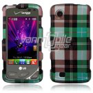 Blue Plaid Design Hard Case for LG Chocolate Touch VX8575