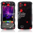 Black/Pink Stars Design Hard Case for LG Chocolate Touch VX8575