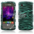 Turquoise/Black Zebra Design Hard Case for LG Chocolate Touch VX8575