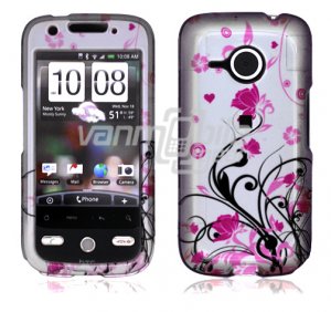 Floral Design Hard 2-Pc Snap On Case for HTC Droid Eris (Verizon Wireless)