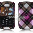 Pink Plaid Design Hard 2-Pc Snap On Plastic Faceplate Case for BlackBerry Curve 8520/8530