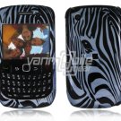 Blue Zebra Face Design Hard 2-Pc Snap On Plastic Faceplate Case for BlackBerry Curve 8520/8530