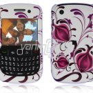 Rose Pink Flower Design Hard 2-Pc Snap On Plastic Faceplate Case for BlackBerry Curve 8520/8530