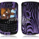 Purple Zebra Face Design Hard 2-Pc Snap On Plastic Faceplate Case for BlackBerry Curve 8520/8530