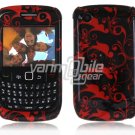 Red/Black Design Hard 2-Pc Snap On Plastic Faceplate Case for BlackBerry Curve 8520/8530