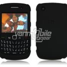 Black Hard "Rubber Feel" 2-Pc Faceplate Case for BlackBerry Curve 8520/8530