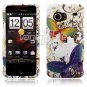 White Butterfly Design Hard 2-Pc Snap On Faceplate Case for HTC Droid Incredible (Verizon Wireless)