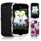 White/Pink Lotus Flower Design Hard 2-Pc Snap On Faceplate Case for myTouch Slide (T-Mobile