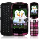 Pink Plaid Design Hard 2-Pc Snap On Faceplate Case for myTouch Slide (T-Mobile)