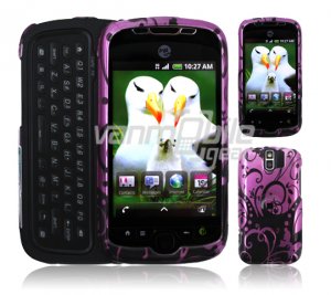 Purple/Black Design Hard 2-Pc Case for myTouch 3G Slide (T-Mobile)