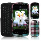 Turquoise Plaid Design Hard 2-Pc Snap On Faceplate Case for myTouch Slide (T-Mobile)