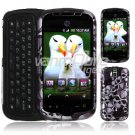 Black/Silver Skulls Design Hard 2-Pc Snap On Faceplate Case for myTouch Slide (T-Mobile)
