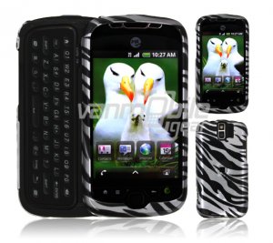 Silver/Black Zebra Stripes Design Hard 2-Pc Snap On Faceplate Case for myTouch Slide (T-Mobile)