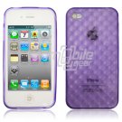 Purple Hard 1-Pc "Prism Design" Rubber Gel Skin Case for Apple iPhone 4 (16GB/32GB)