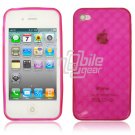 Pink  Hard 1-Pc "Prism Design" Rubber Gel Skin Case for Apple iPhone 4 (16GB/32GB)