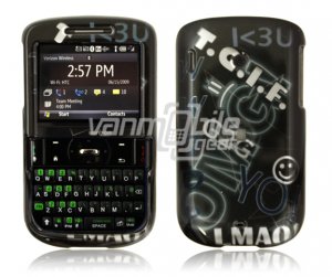 Black Text Design Hard Case for HTC Ozone XV6175 (Verizon Wireless)