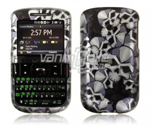 Black/Silver Skulls Design Hard Case for HTC Ozone XV6175 (Verizon Wireless)