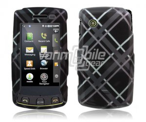 Hard Plastic Design Faceplate Case Cover for LG Bliss UX700 - Gray/Black