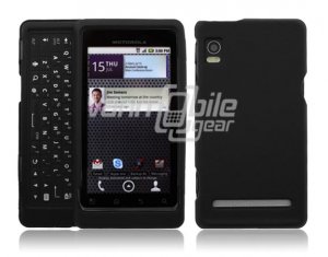 BLACK HARD RUBBERIZE PLASTIC CASE for DROID 2 A955