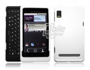 WHITE HARD RUBBERIZE PLASTIC CASE for MOTOROLA DROID 2