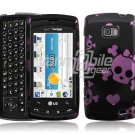 BLACK PINK SKULL HARD CASE COVER for LG ALLY PHONE SKIN