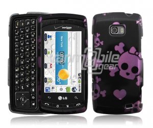 BLACK PINK SKULL HARD CASE COVER for LG ALLY PHONE SKIN