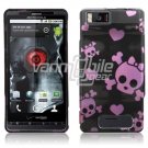 BLACK PINK SKULL CASE COVER for MOTOROLA DROID X PHONE