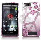 PINK PEACE DESIGN ARMOR SHIELD for MOTOROLA DROID X