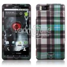 GREEN-BLUE DESIGN HARD CASE for MOTOROLA DROID X PHONE