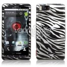 BLACK SILVER ZEBRA ARMOR SHIELD for MOTOROLA DROID X