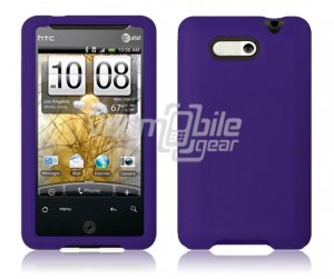 PURPLE SOFT RUBBER SKIN CASE COVER for HTC ARIA PHONE