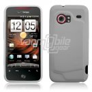 WHITE 1-PC GLOSSY SKIN CASE COVER for HTC INCREDIBLE