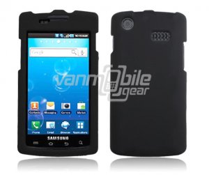 BLACK RUBBERIZED HARD SNAP-ON CASE fr SAMSUNG CAPTIVATE