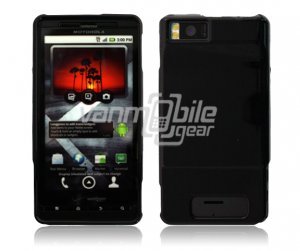 BLACK HARD 2-PC PLASTIC CASE for MOTOROLA DROID X PHONE