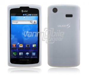 CLEAR WHITE SOFT SILICON SKIN CASE for SAMSUNG CAPTIVATE ATT