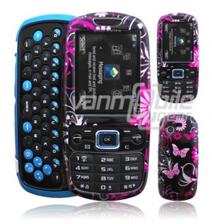 PINK BLACK BUTTERFLY CASE COVER for SAMSUNG GRAVITY 3