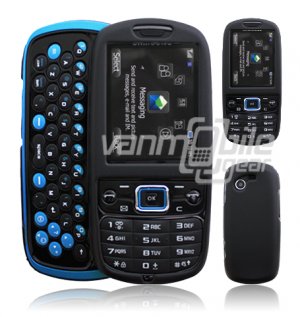 BLACK HARD 2-PC CASE COVER for SAMSUNG GRAVITY 3 PHONE
